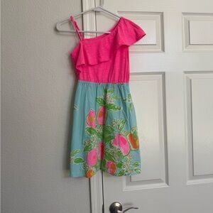 Lilly Pulitzer Pink and Green Floral Kids Dress